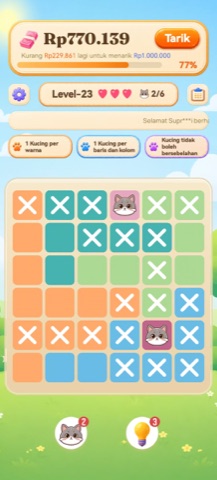 Sudoku board with hidden kitten tiles to discover